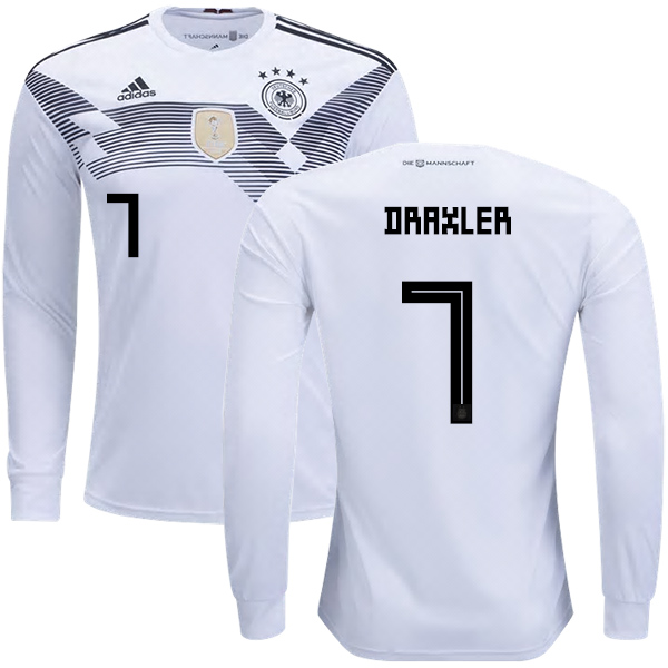 Germany #7 Draxler Home Long Sleeves Kid Soccer Country Jersey - Click Image to Close